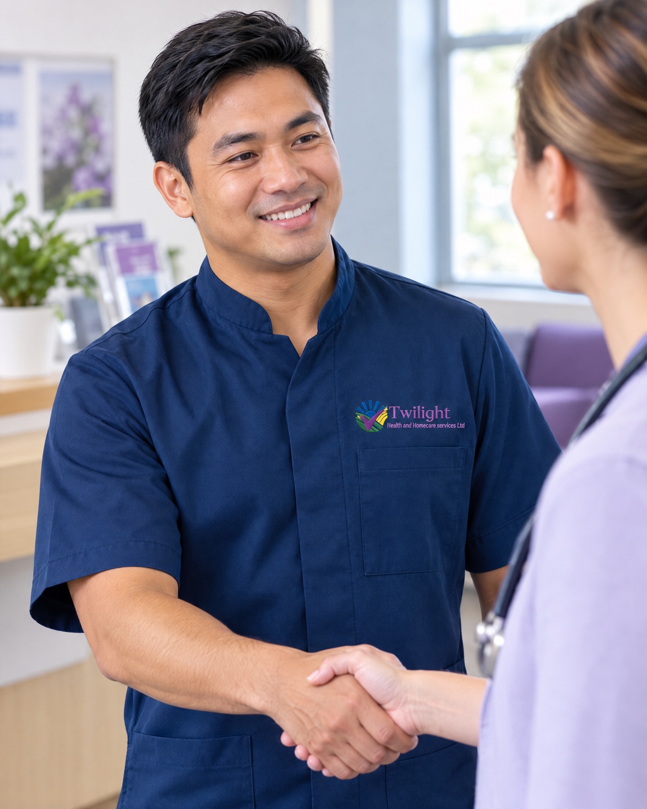 Health professional making a home care referral to the Twilight Coventry care team